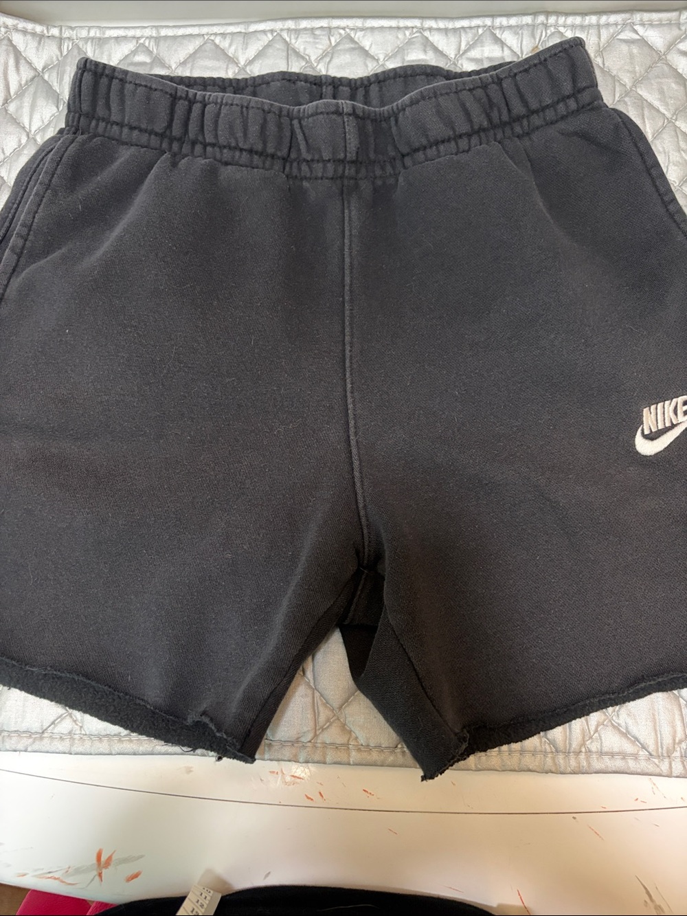 Nike Black Shorts with White Swoosh Embroidery